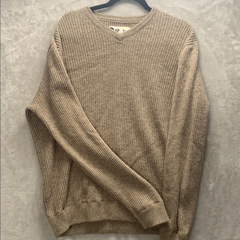 GAP | Xl Men's Casual Mid Vtg Cable Knit Sweater | Tan Brown